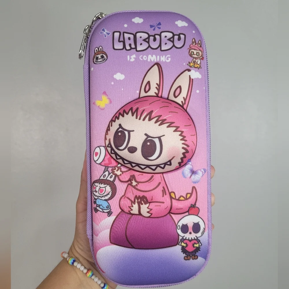 Purple Labubu Character Pencil Case. 3D
